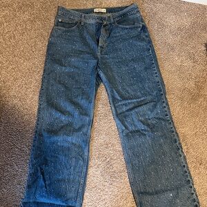 Blue Denim Jeans with rhinestones